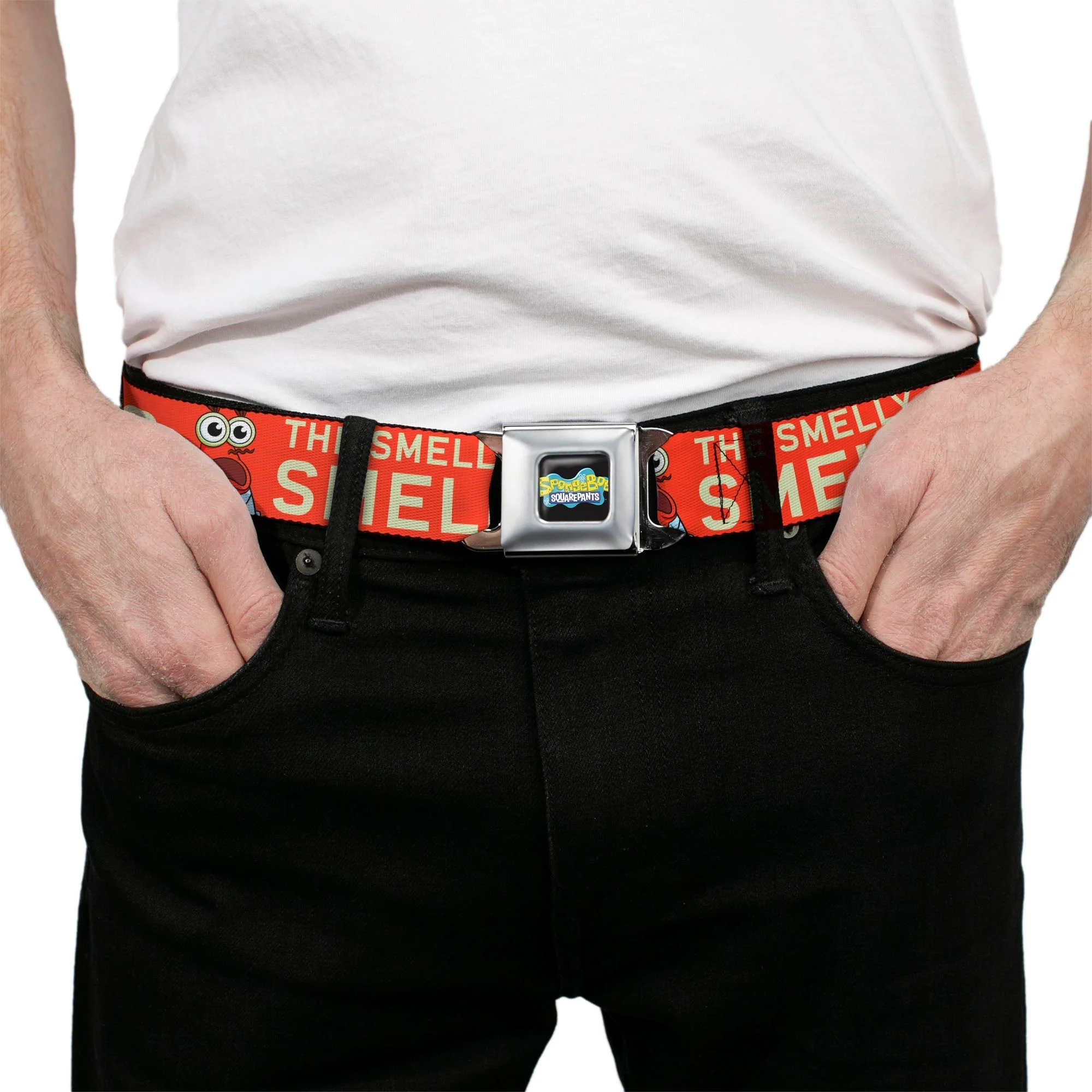 SpongeBob SquarePants Logo Seatbelt Belt Full Color Black/Blues - Image 3