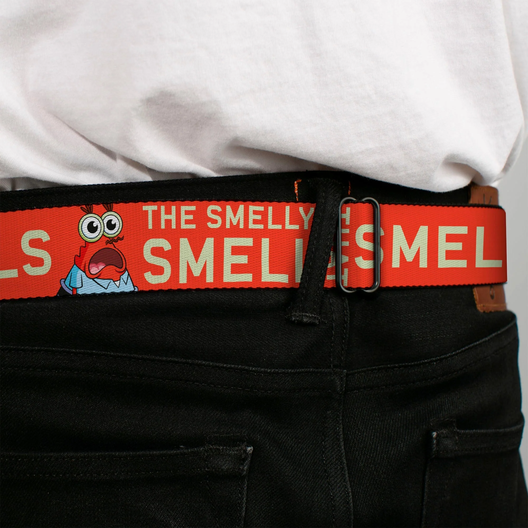 SpongeBob SquarePants Logo Seatbelt Belt Full Color Black/Blues - Image 4
