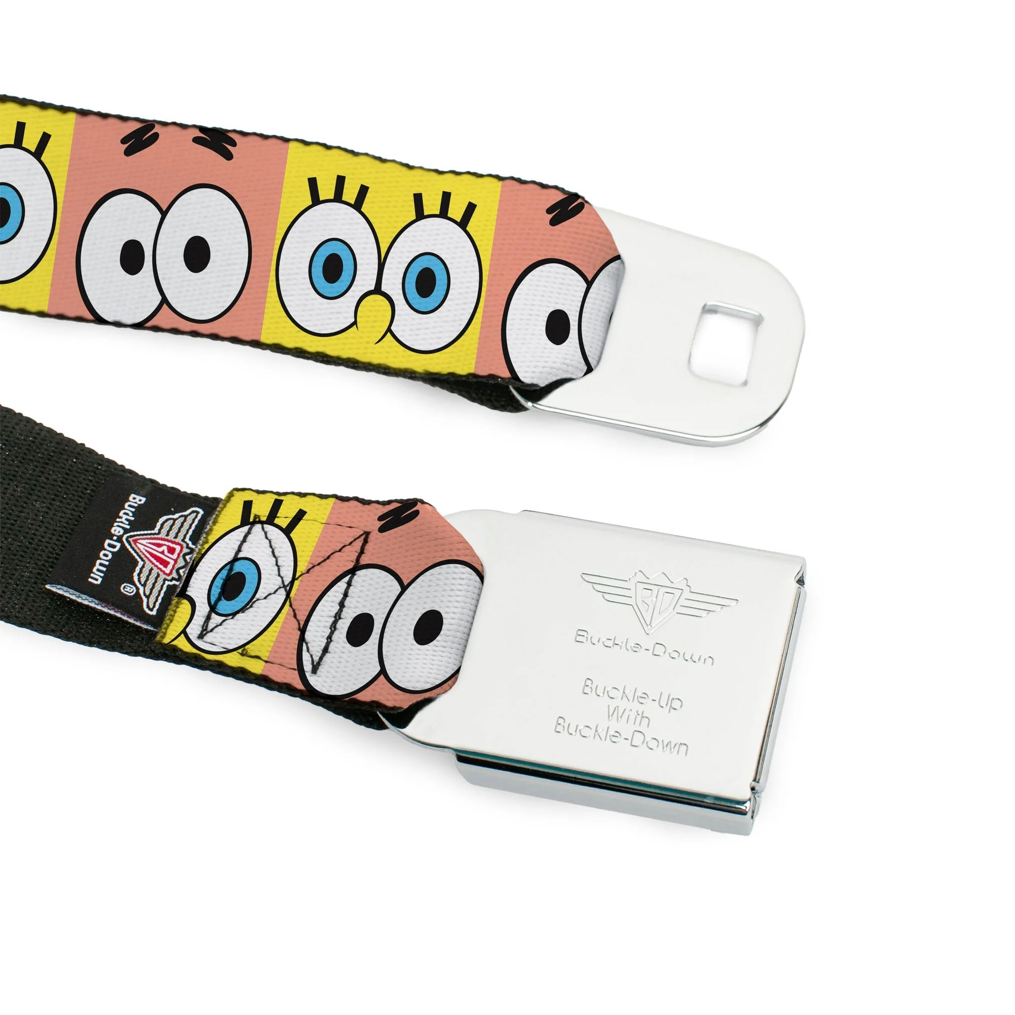 SpongeBob SquarePants Seatbelt Belt Logo & Eye Blocks Black / Blue - Image 9