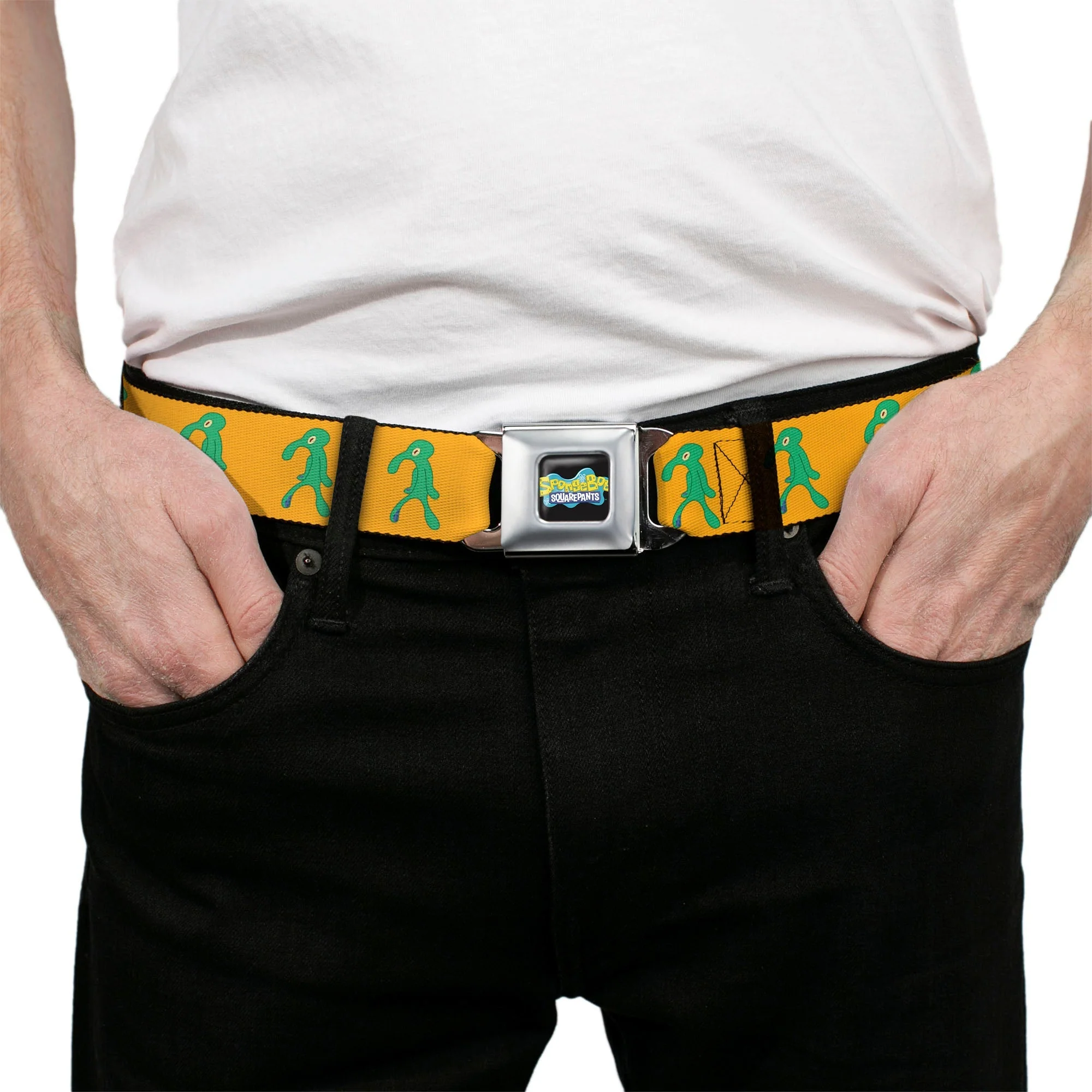 SpongeBob SquarePants Seatbelt Belt Squidward Bold and Brash Painting Black - Image 3