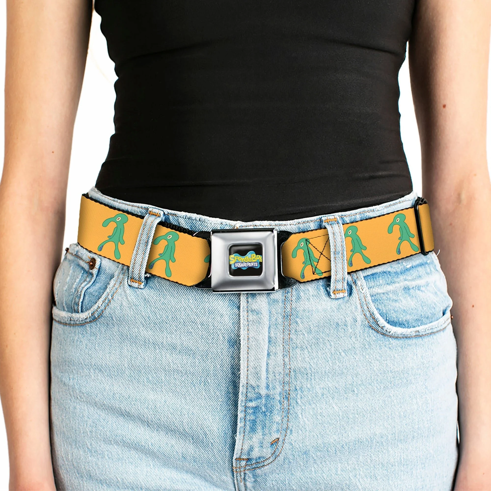 SpongeBob SquarePants Seatbelt Belt Squidward Bold and Brash Painting Black - Image 5