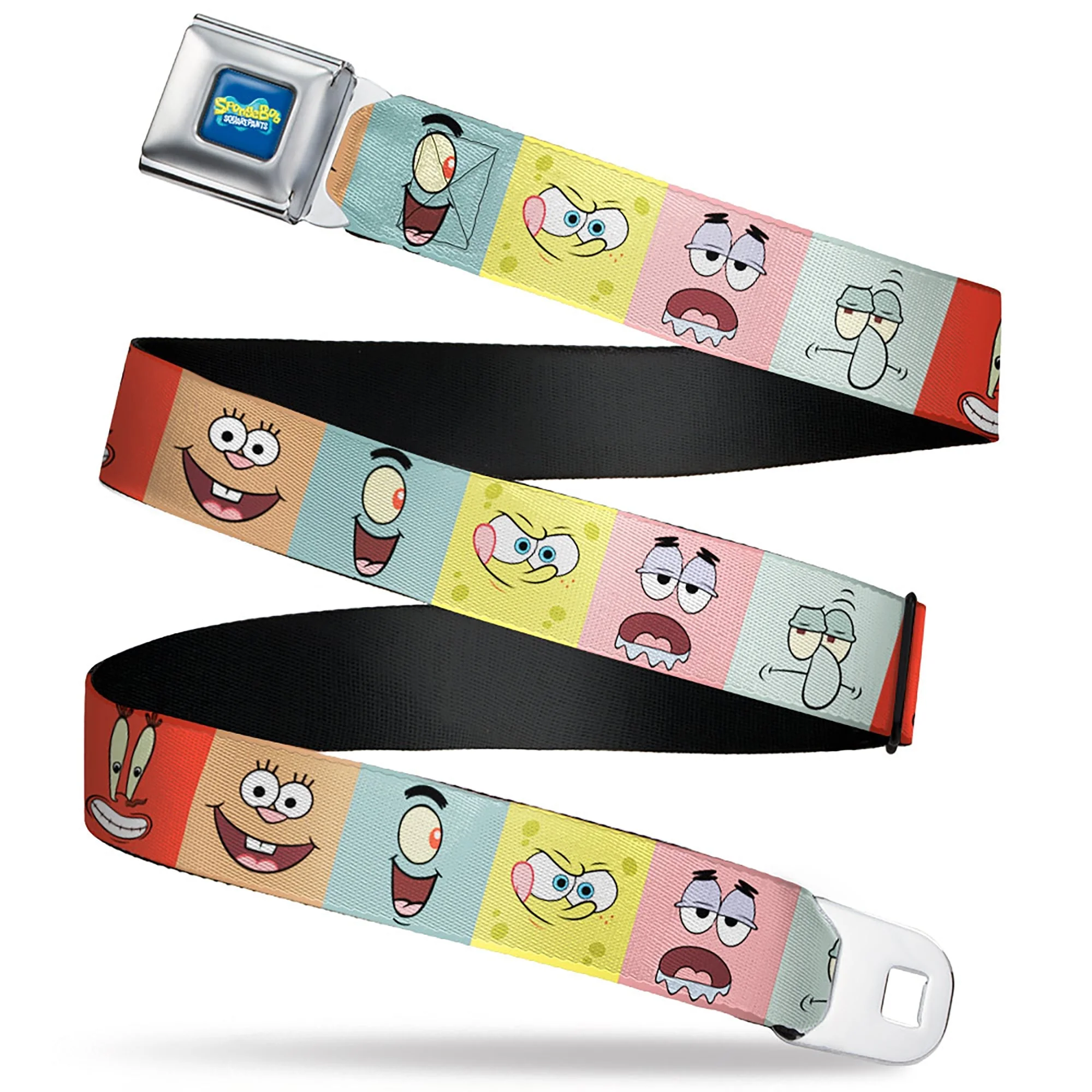 SpongeBob SquarePants Logo Seatbelt Belt Expression Blocks Multi-Color