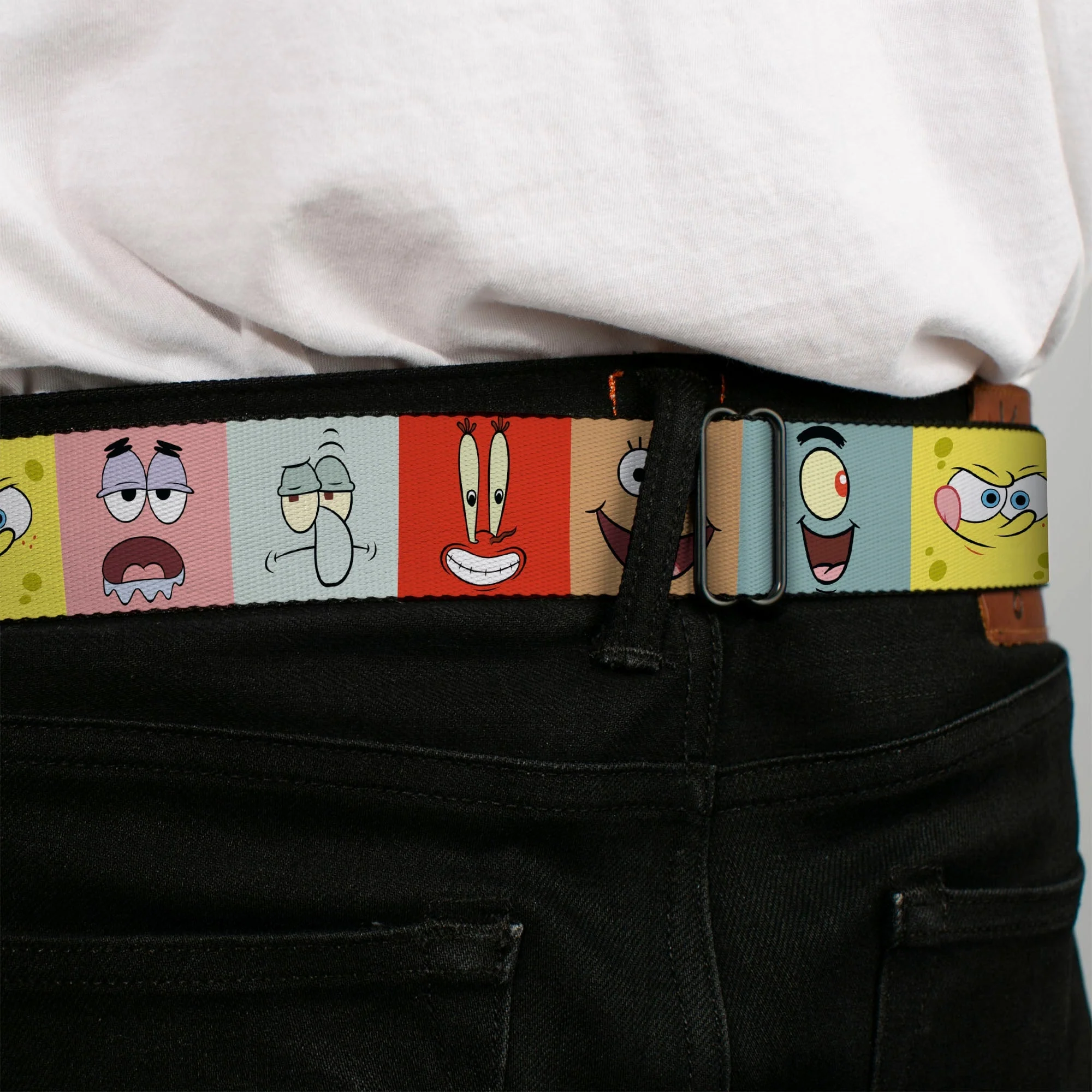 SpongeBob SquarePants Logo Seatbelt Belt Expression Blocks Multi-Color - Image 4