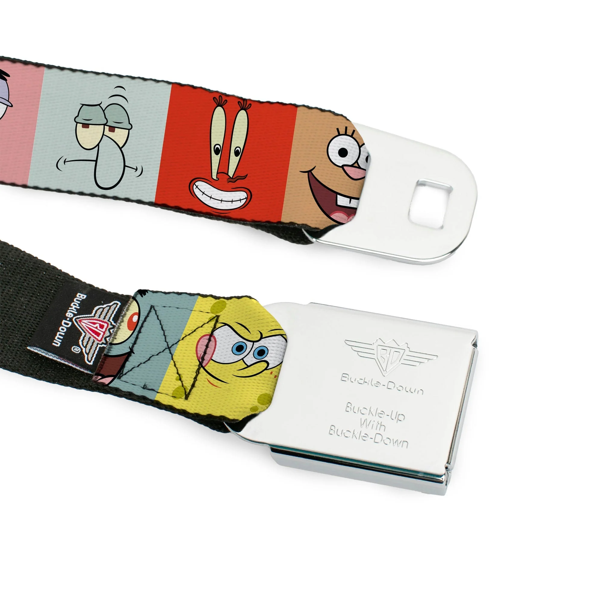 SpongeBob SquarePants Logo Seatbelt Belt Expression Blocks Multi-Color - Image 9