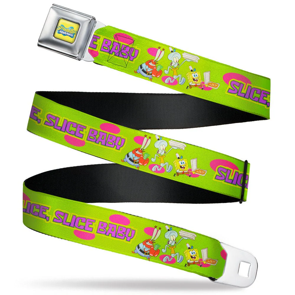 SpongeBob SquarePants Logo Seatbelt Belt Slice Slice Baby Green Webbing