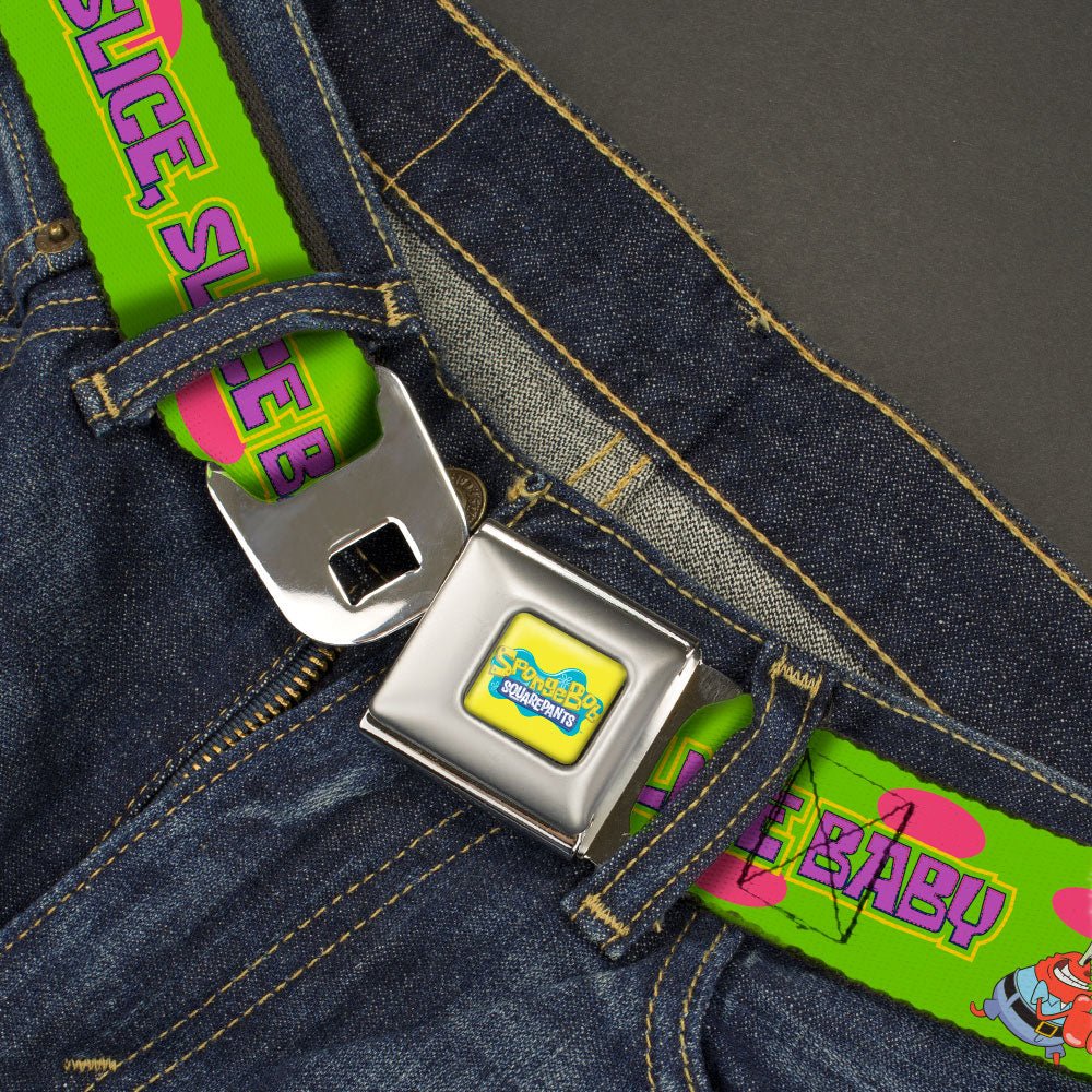 SpongeBob SquarePants Logo Seatbelt Belt Slice Slice Baby Green Webbing - Image 2