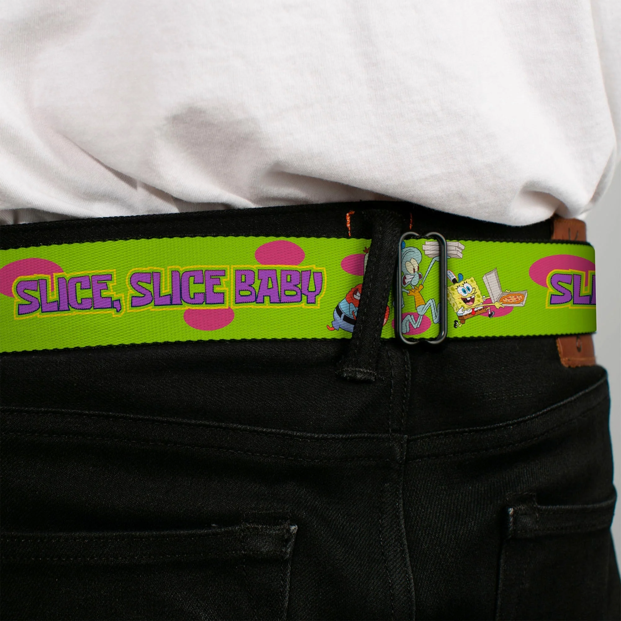 SpongeBob SquarePants Logo Seatbelt Belt Slice Slice Baby Green Webbing - Image 4
