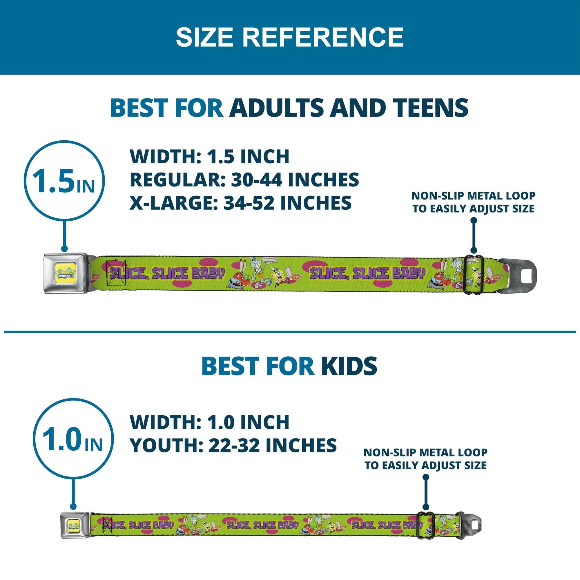 SpongeBob SquarePants Logo Seatbelt Belt Slice Slice Baby Green Webbing - Image 8
