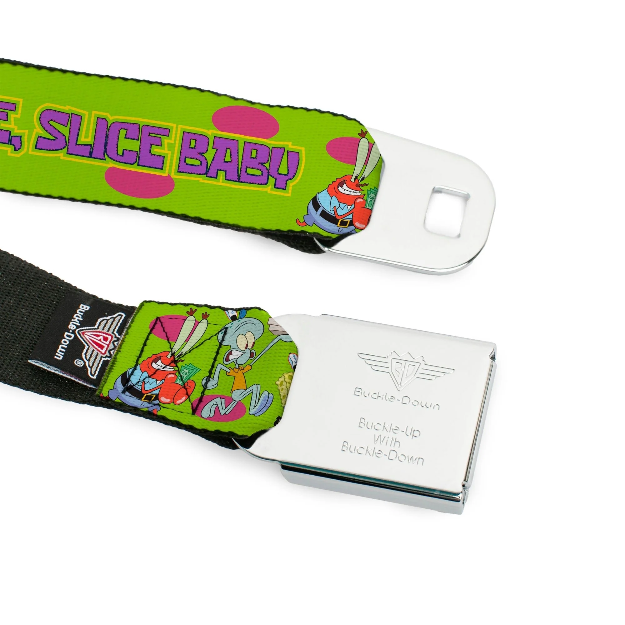 SpongeBob SquarePants Logo Seatbelt Belt Slice Slice Baby Green Webbing - Image 9