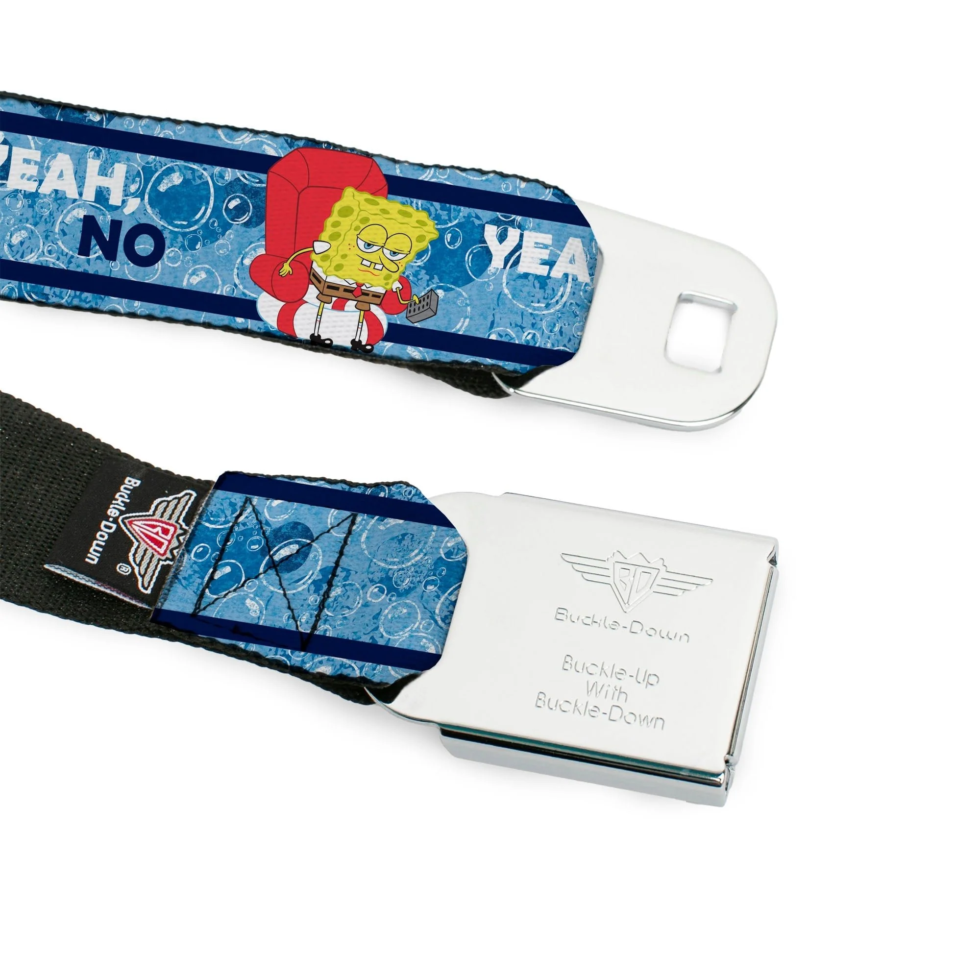 SpongeBob SquarePants Logo Seatbelt Belt Imma Head Out Pose Yellow and Blue - Image 9