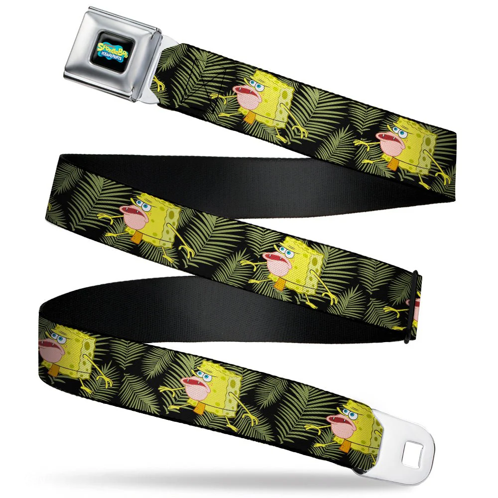 SpongeBob SquarePants Logo Seatbelt Belt Primitive Sponge Pose Black Green