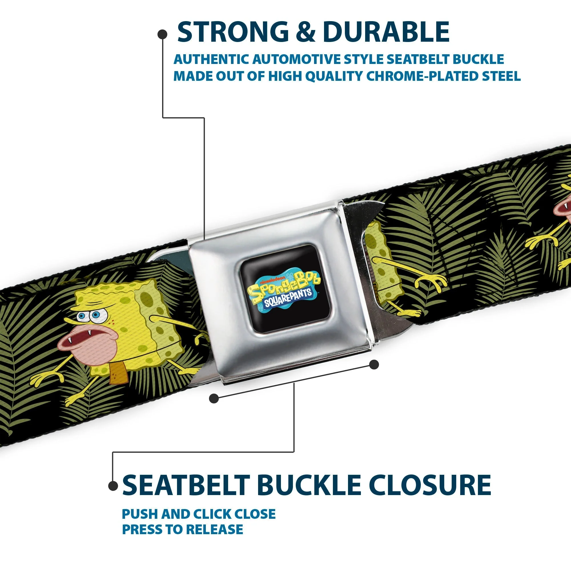 SpongeBob SquarePants Logo Seatbelt Belt Primitive Sponge Pose Black Green - Image 7