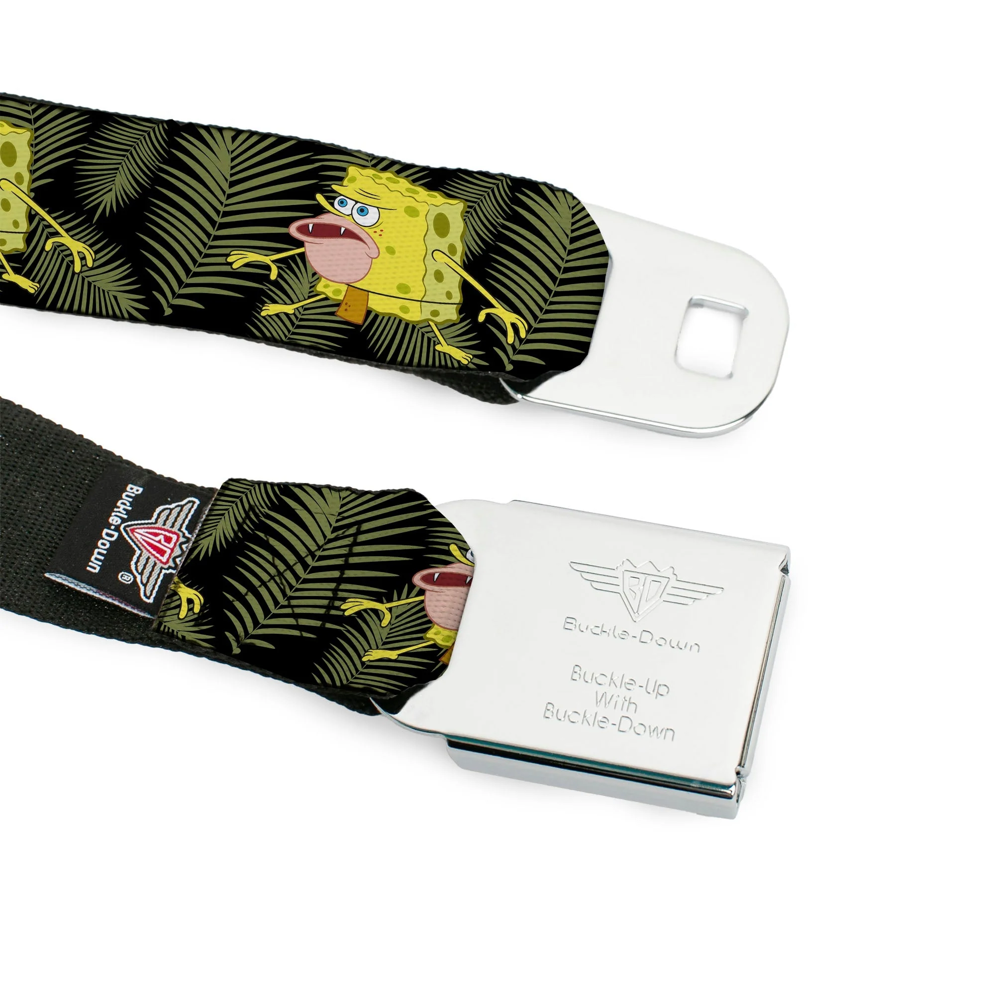 SpongeBob SquarePants Logo Seatbelt Belt Primitive Sponge Pose Black Green - Image 9