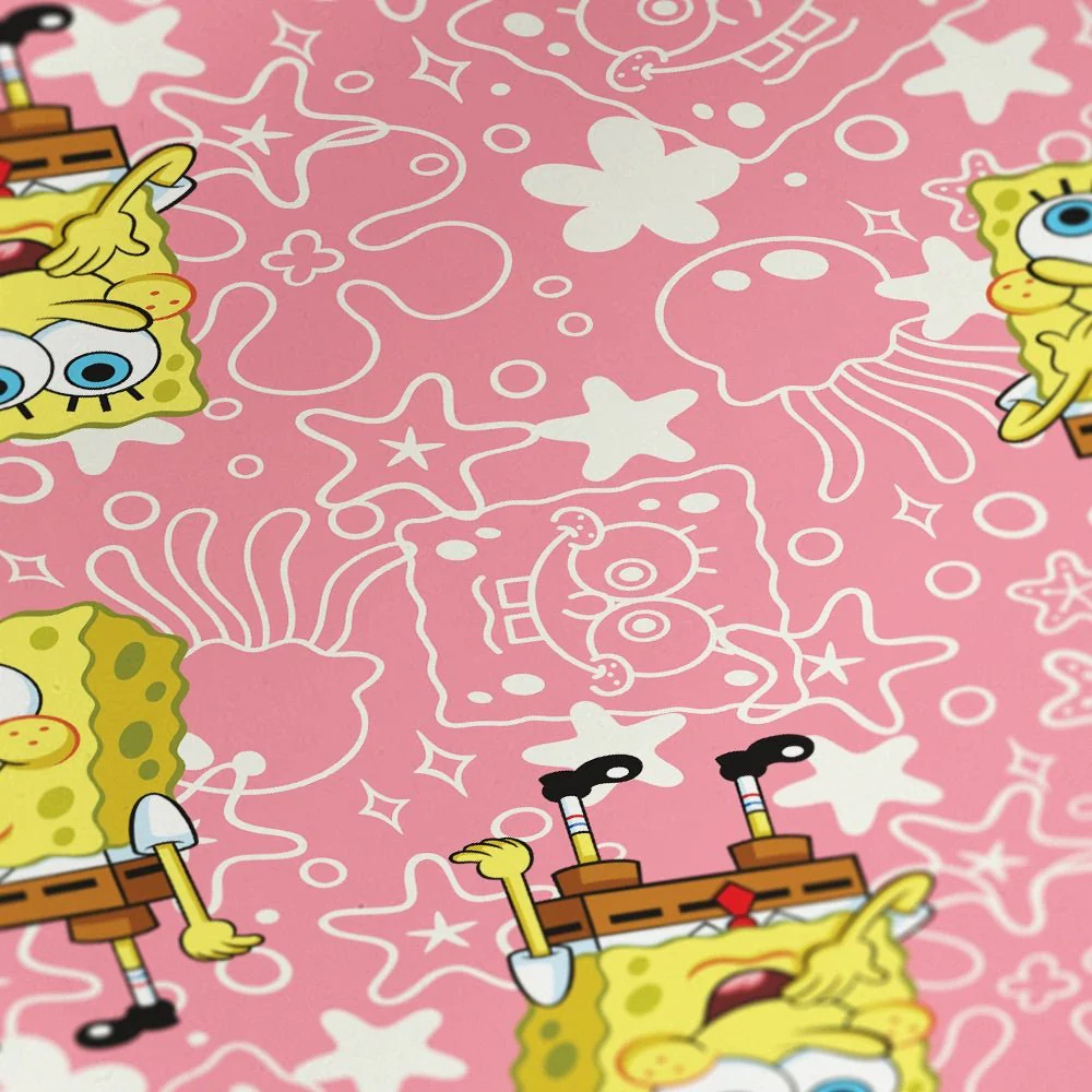 SpongeBob SquarePants Pink Jellyfish Wrapping Paper - Image 2