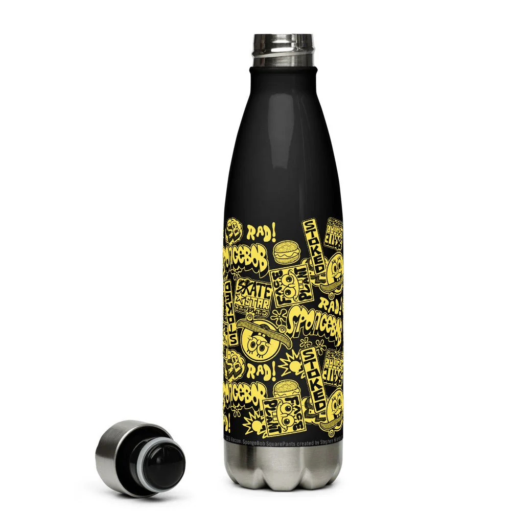 SpongeBob SquarePants SK8 Pattern Water Bottle - Image 2