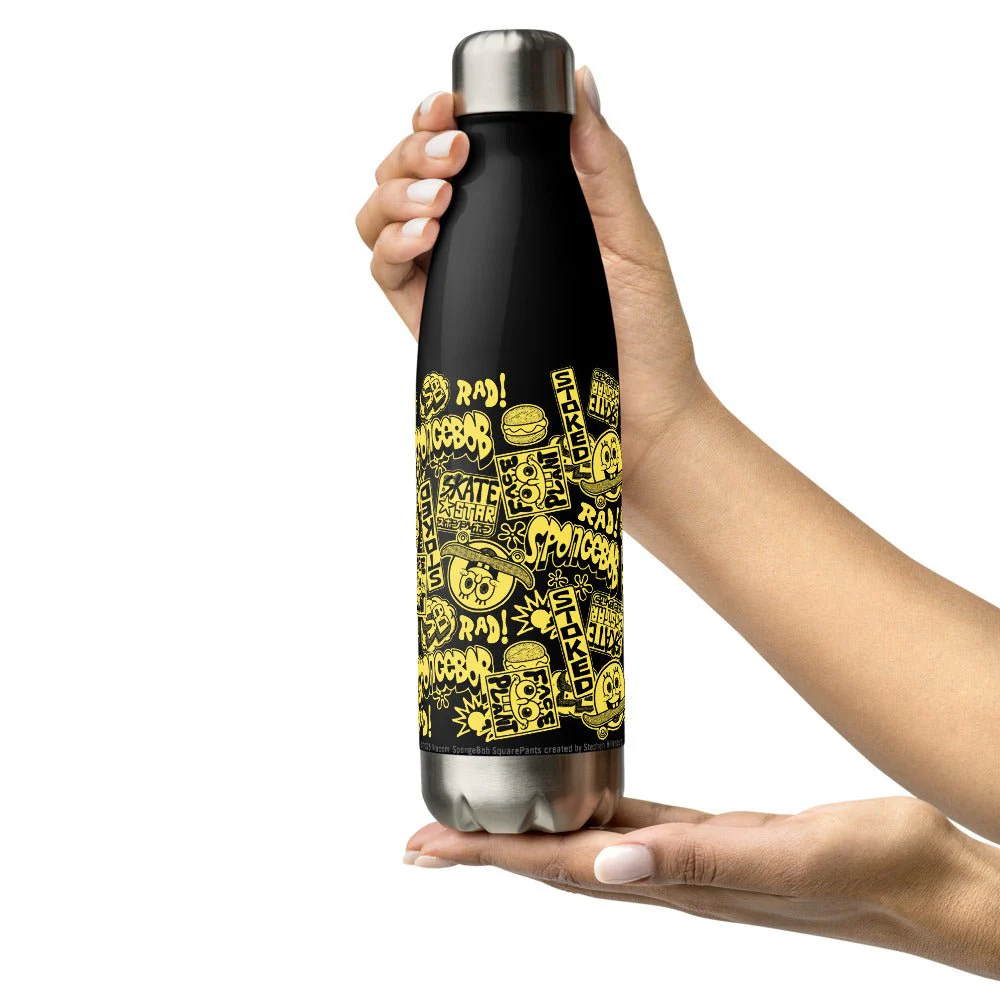 SpongeBob SquarePants SK8 Pattern Water Bottle - Image 3