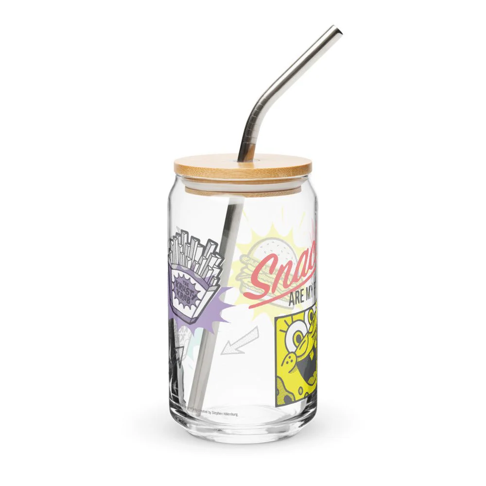 SpongeBob SquarePants Snacks Are My Friends Can Glass - Image 4