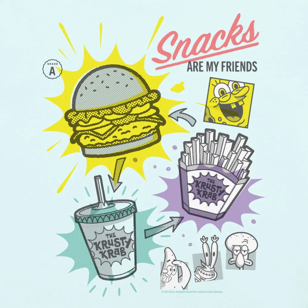 SpongeBob SquarePants Snacks Are My Friends Comfort Colors T-Shirt - Image 2