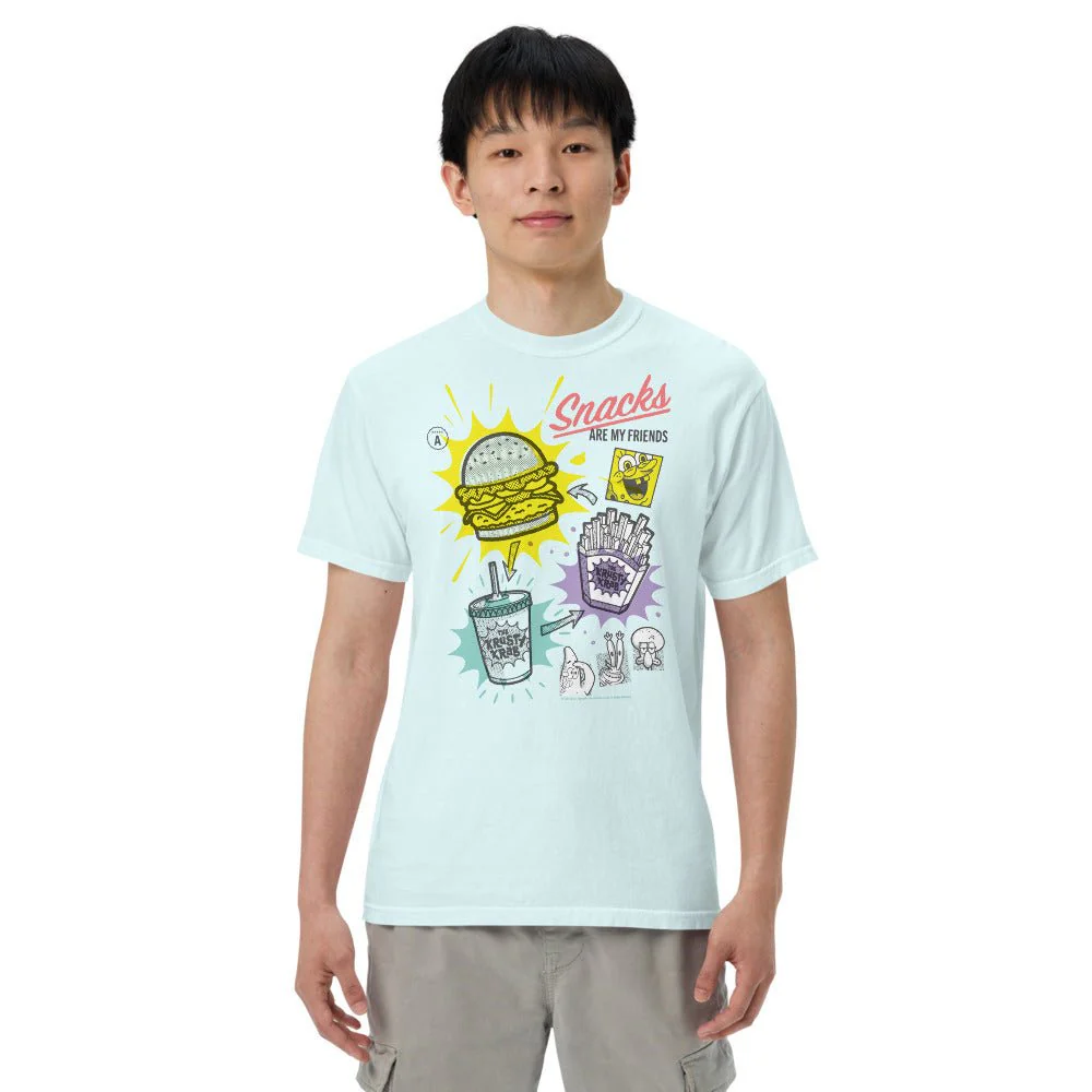 SpongeBob SquarePants Snacks Are My Friends Comfort Colors T-Shirt - Image 3