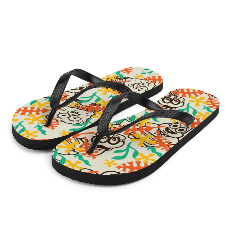 SpongeBob SquarePants Sponge on the Run Camp Coral Floral Adult Flip Flops - Image 3