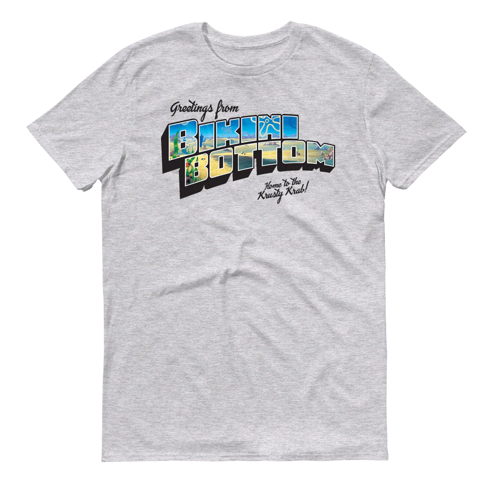 SpongeBob SquarePants Sponge on the Run Greetings From Bikini Bottom Adult Short Sleeve T-Shirt - Image 4