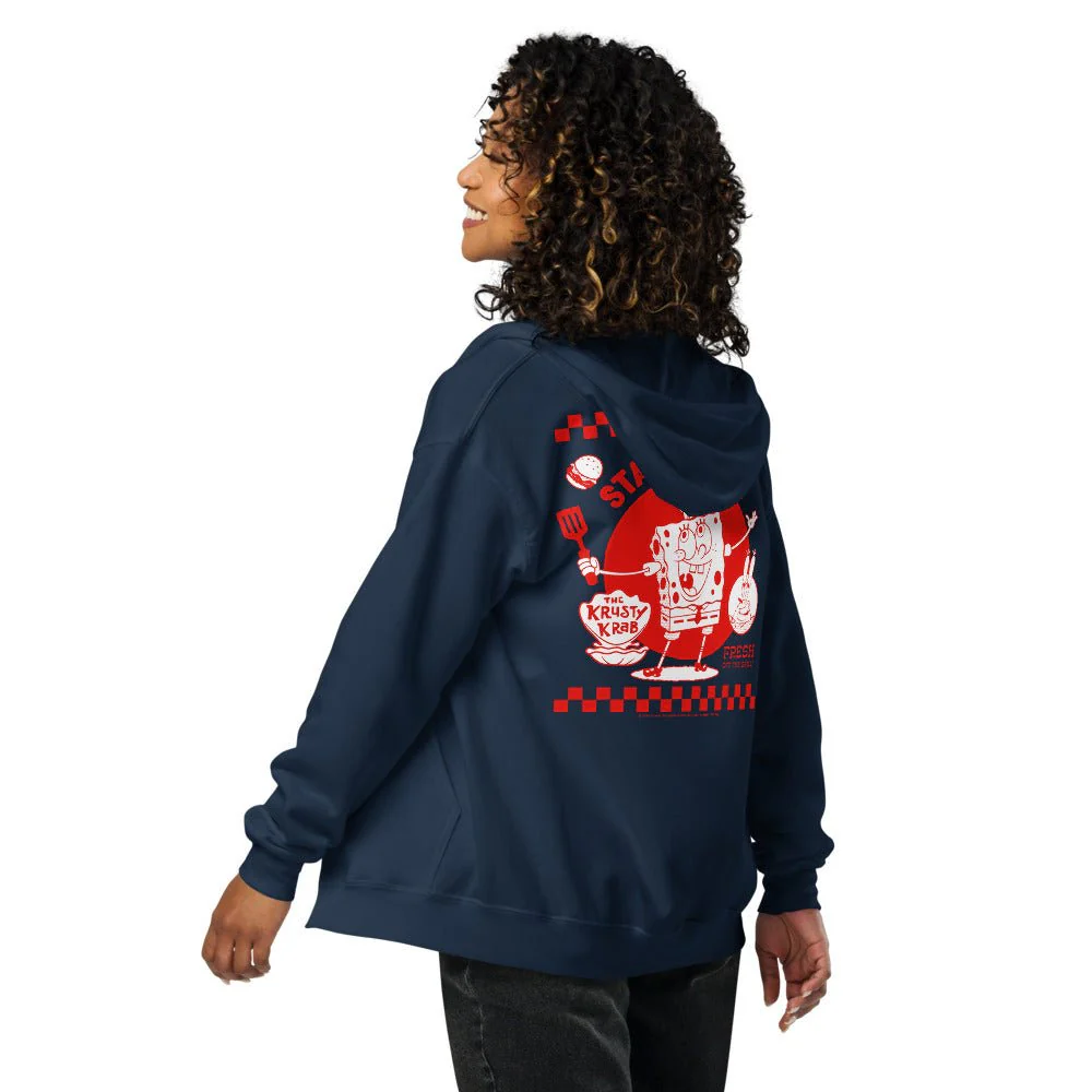 SpongeBob SquarePants Stay Positive Embroidered Zip-Up Hoodie - Image 3