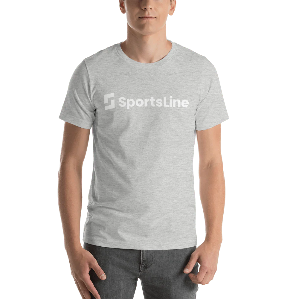 Sportsline Logo White Adult Short Sleeve T-Shirt - Image 4