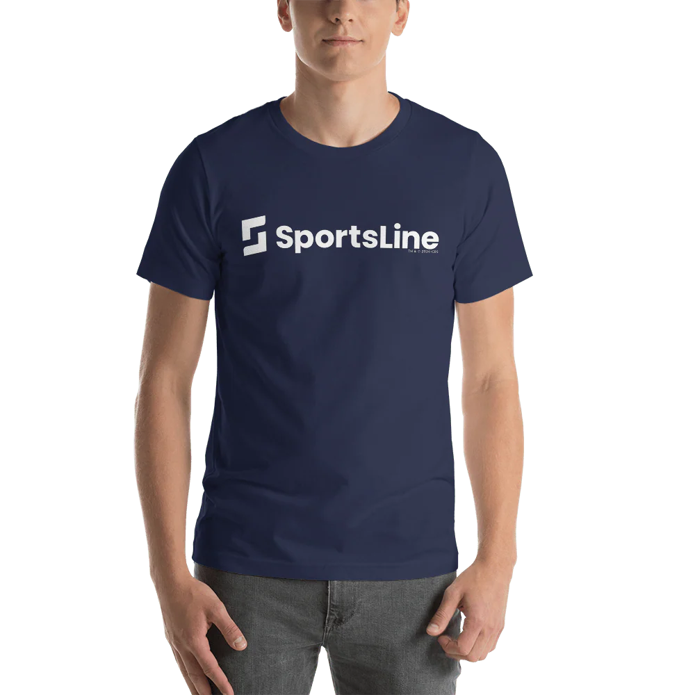 Sportsline Logo White Adult Short Sleeve T-Shirt - Image 6