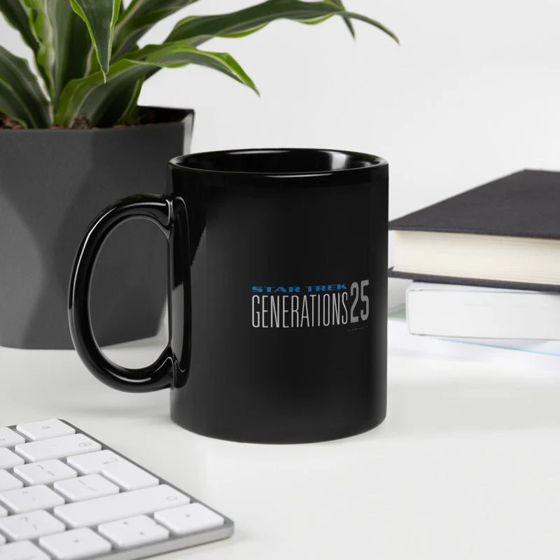 Star Trek Generations 25 Logo Black Mug - Image 2