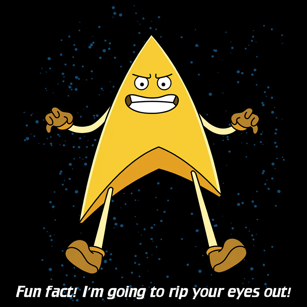Star Trek: Lower Decks Badgey Fun Fact Adult Short Sleeve T-Shirt - Image 3