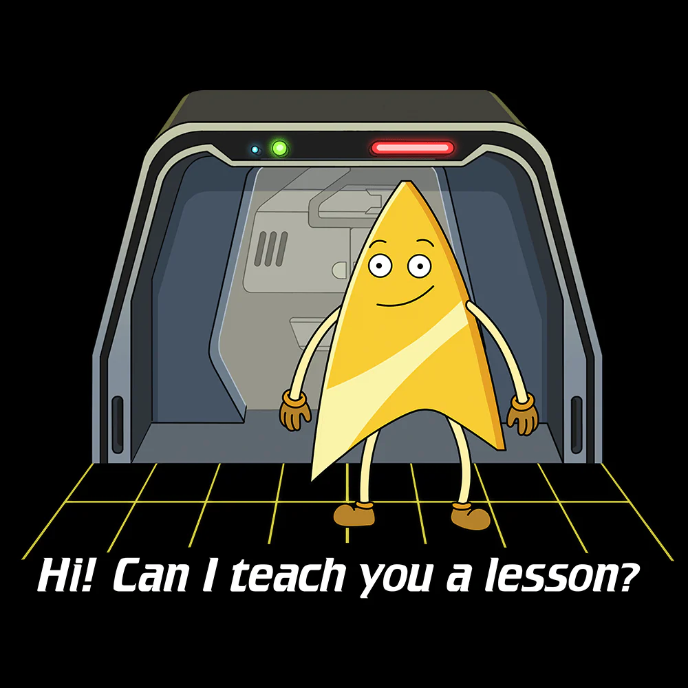 Star Trek: Lower Decks Badgey Lesson Adult Short Sleeve T-Shirt - Image 3