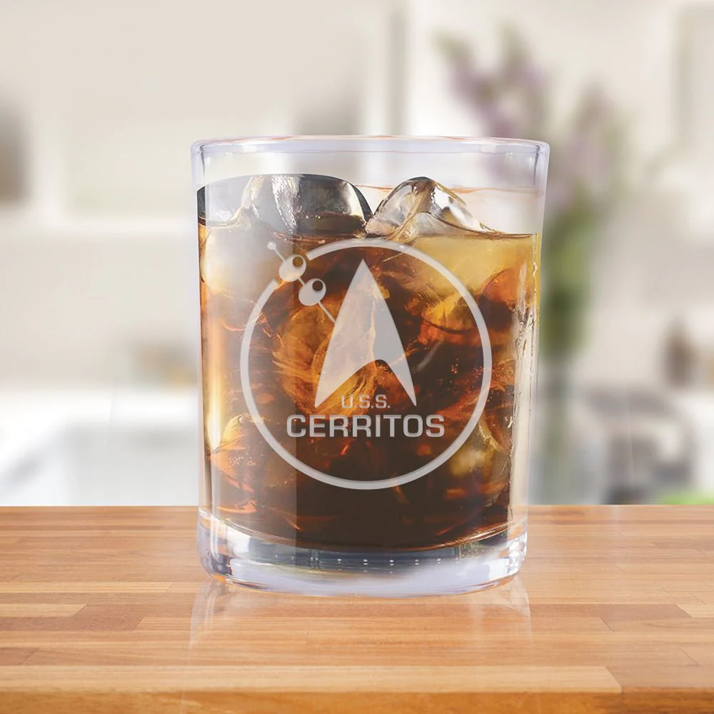 Star Trek: Lower Decks Cerritos Bar Logo Laser Engraved Rocks Glass - Image 2
