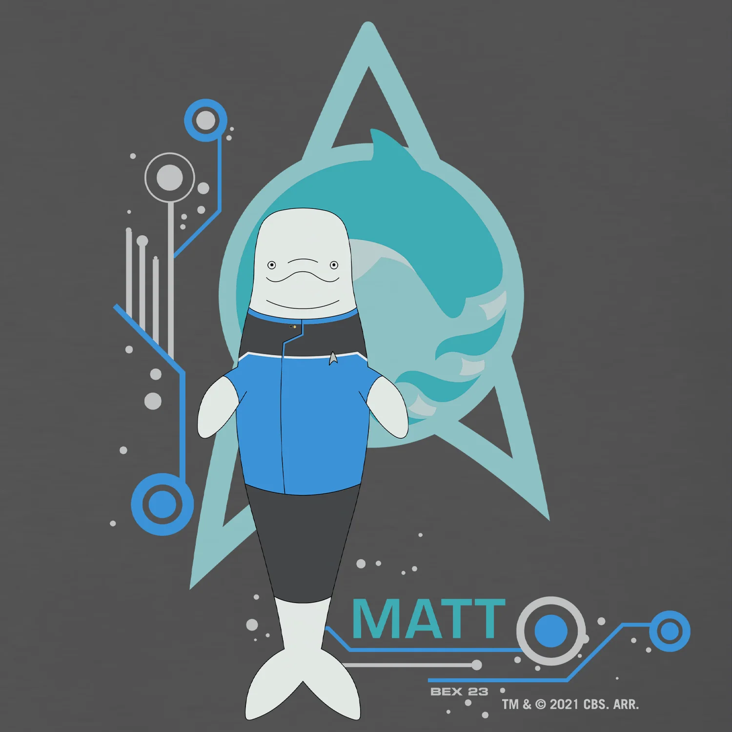 Star Trek: Lower Decks Matt Cetacean Ops Delta Logo Adult Short Sleeve T-Shirt - Image 2