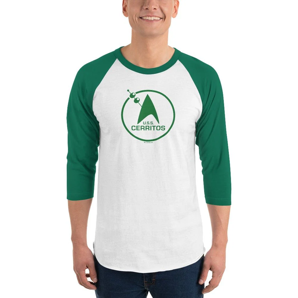 Star Trek: Lower Decks U.S.S. Cerritos Logo Unisex 3/4 Sleeve Raglan Shirt - Image 3