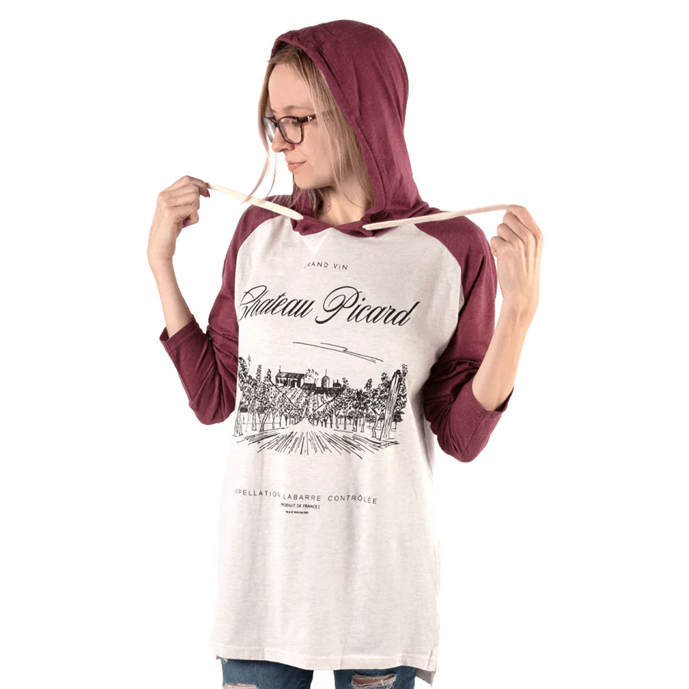 Star Trek: Picard Chateau Picard Vineyard Logo Tri-Blend Raglan Hoodie - Image 3