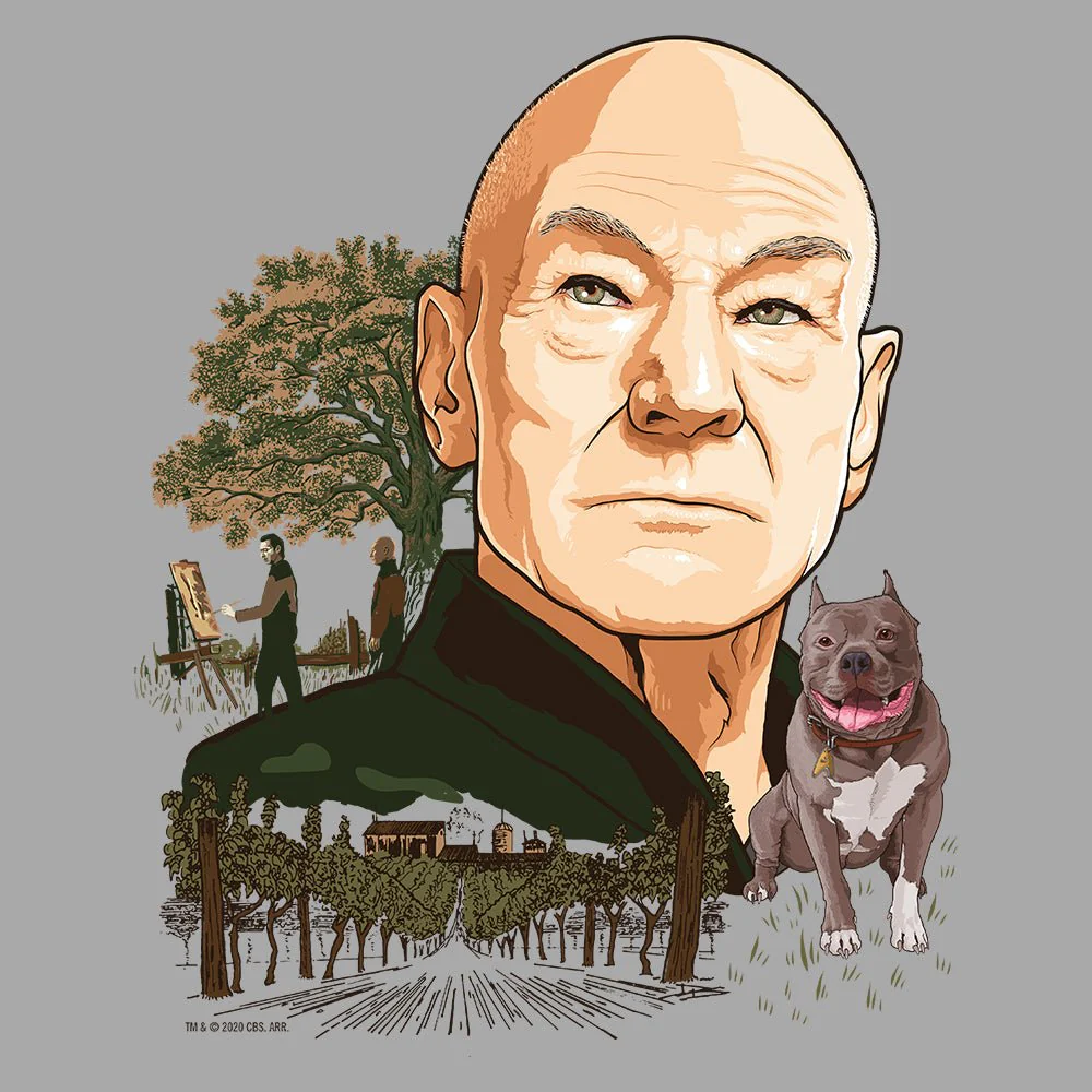 Star Trek: Picard Vineyard Portrait Adult Short Sleeve T-Shirt - Image 2