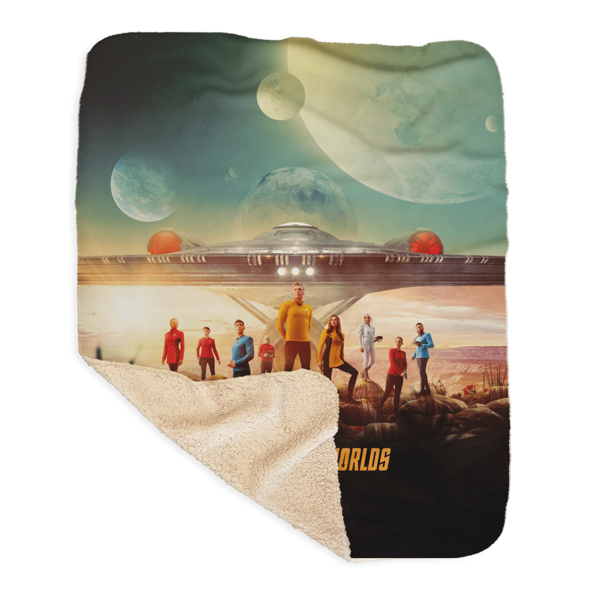 Star Trek: Strange New Worlds Landing Party Key Art Sherpa Blanket - Image 3