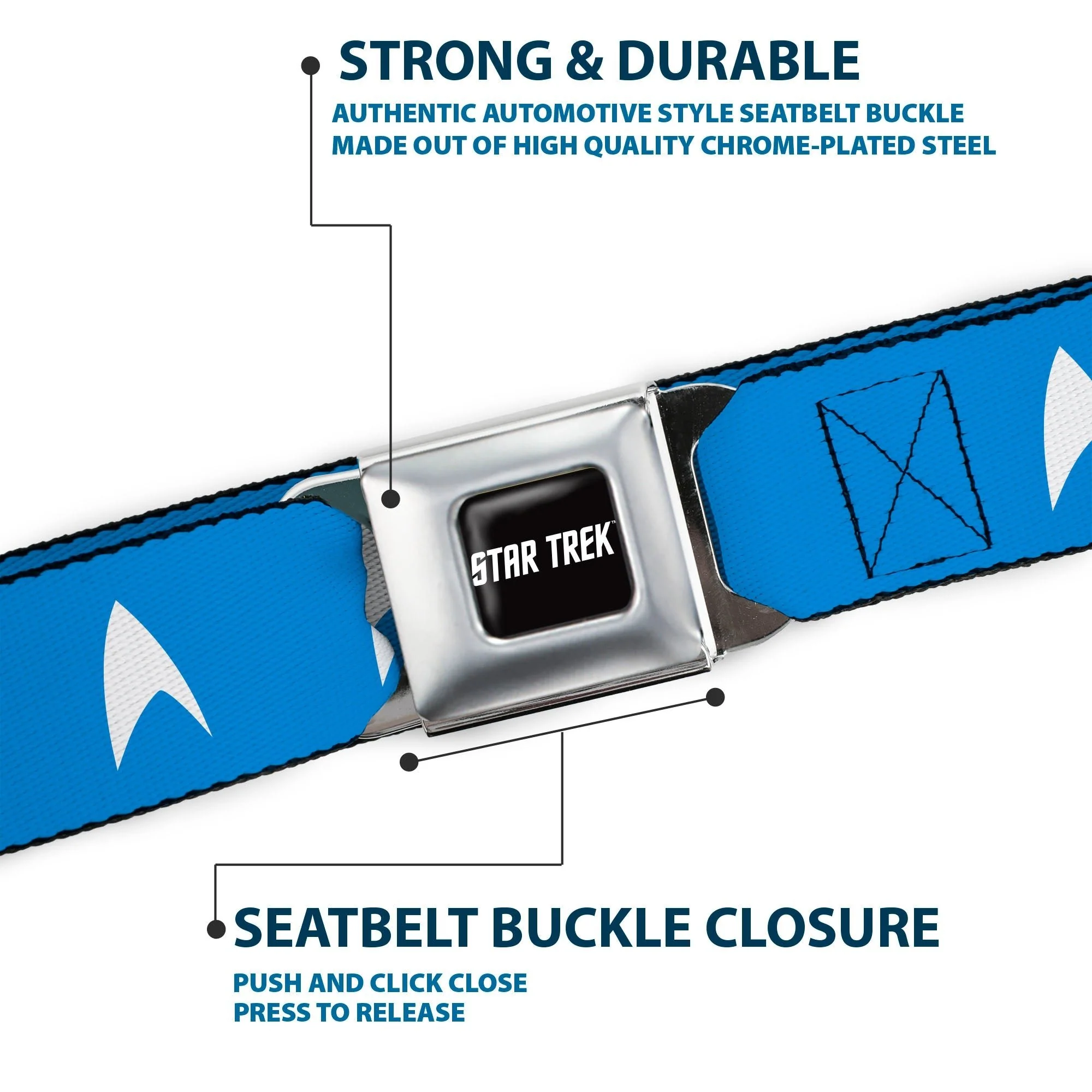 Star Trek Starfleet Insignia Logo Seatbelt Buckle Belt - Image 7