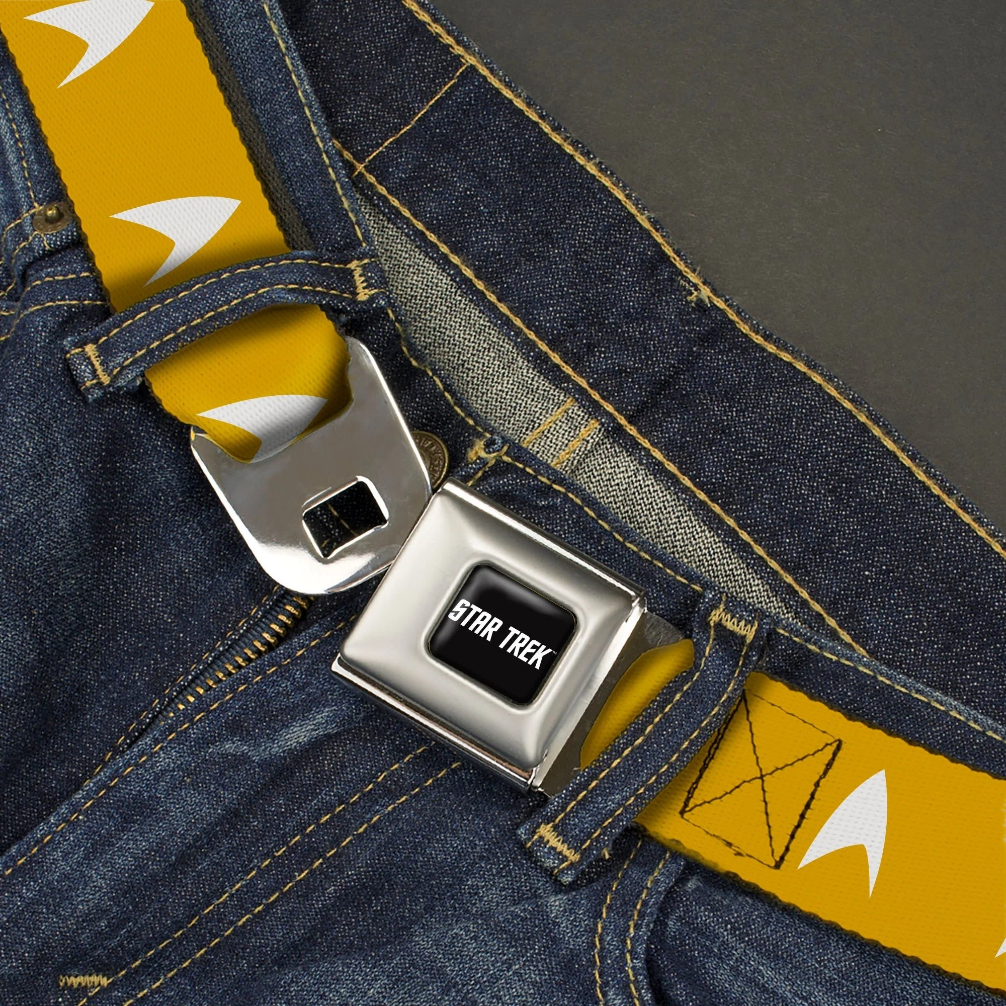 Star Trek Starfleet Insignia Golden Yellow Seatbelt Belt - Image 2