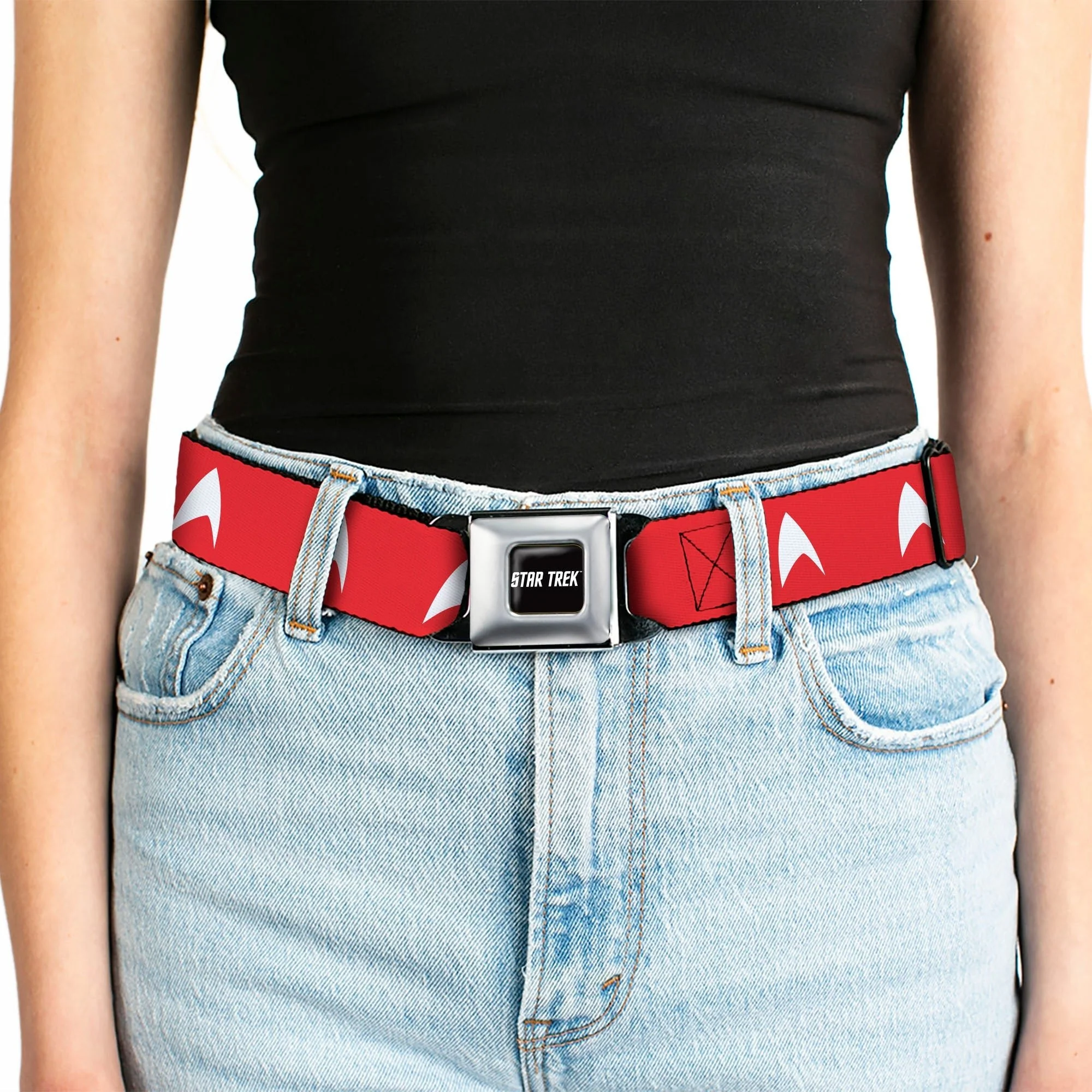 Star Trek Starfleet Insignia Logo Red Webbing Seatbelt Belt - Image 5
