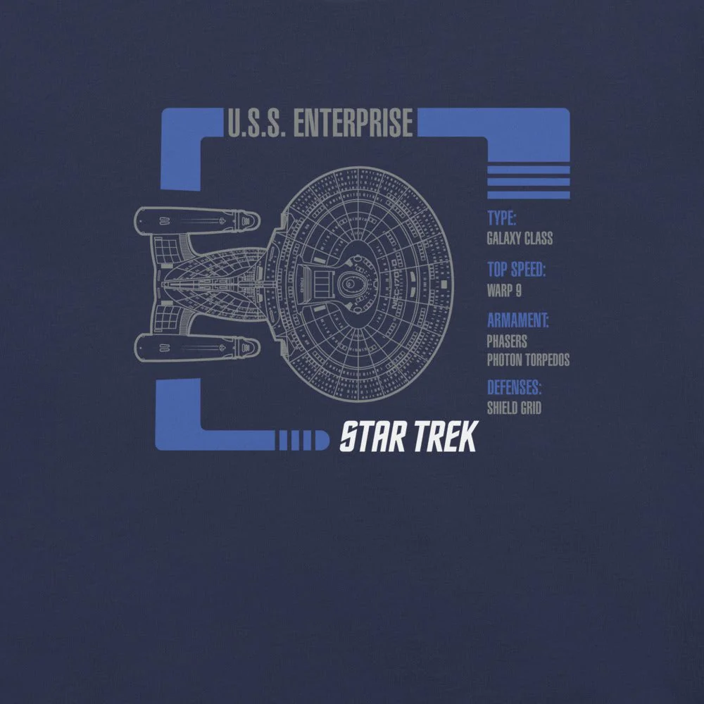 Star Trek: The Next Generation 1701-D Schematic Unisex T-Shirt - Image 2