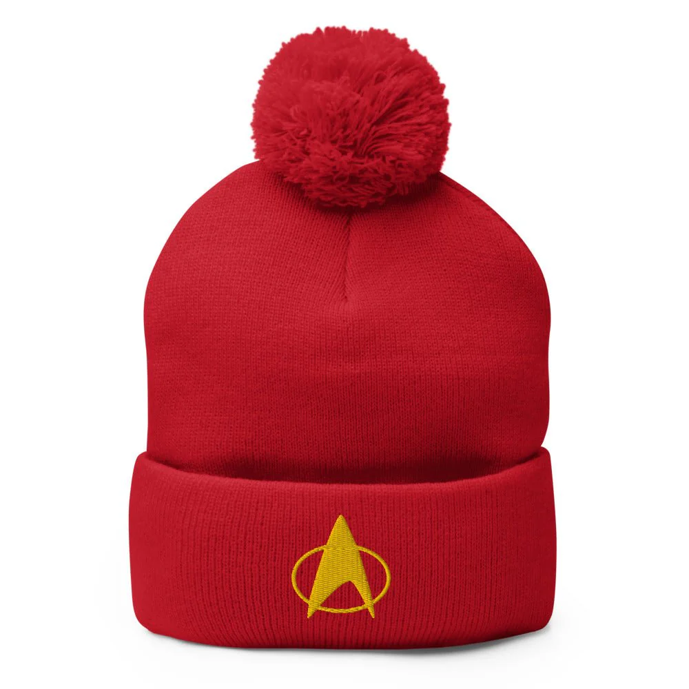 Star Trek: The Next Generation Delta Embroidered Pom Pom Knit Beanie - Image 4
