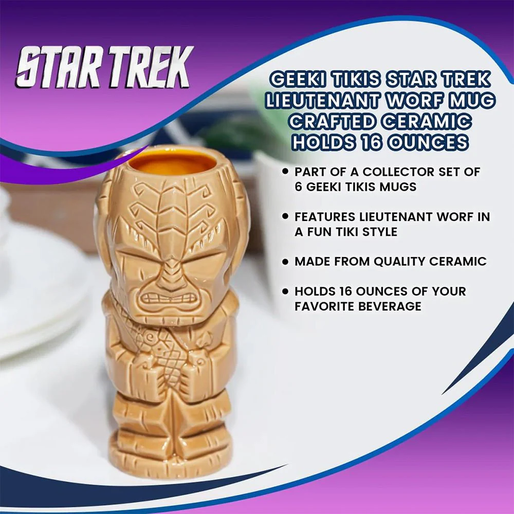 Star Trek: The Next Generation Lt. Worf Ceramic Tiki Mug - Image 2