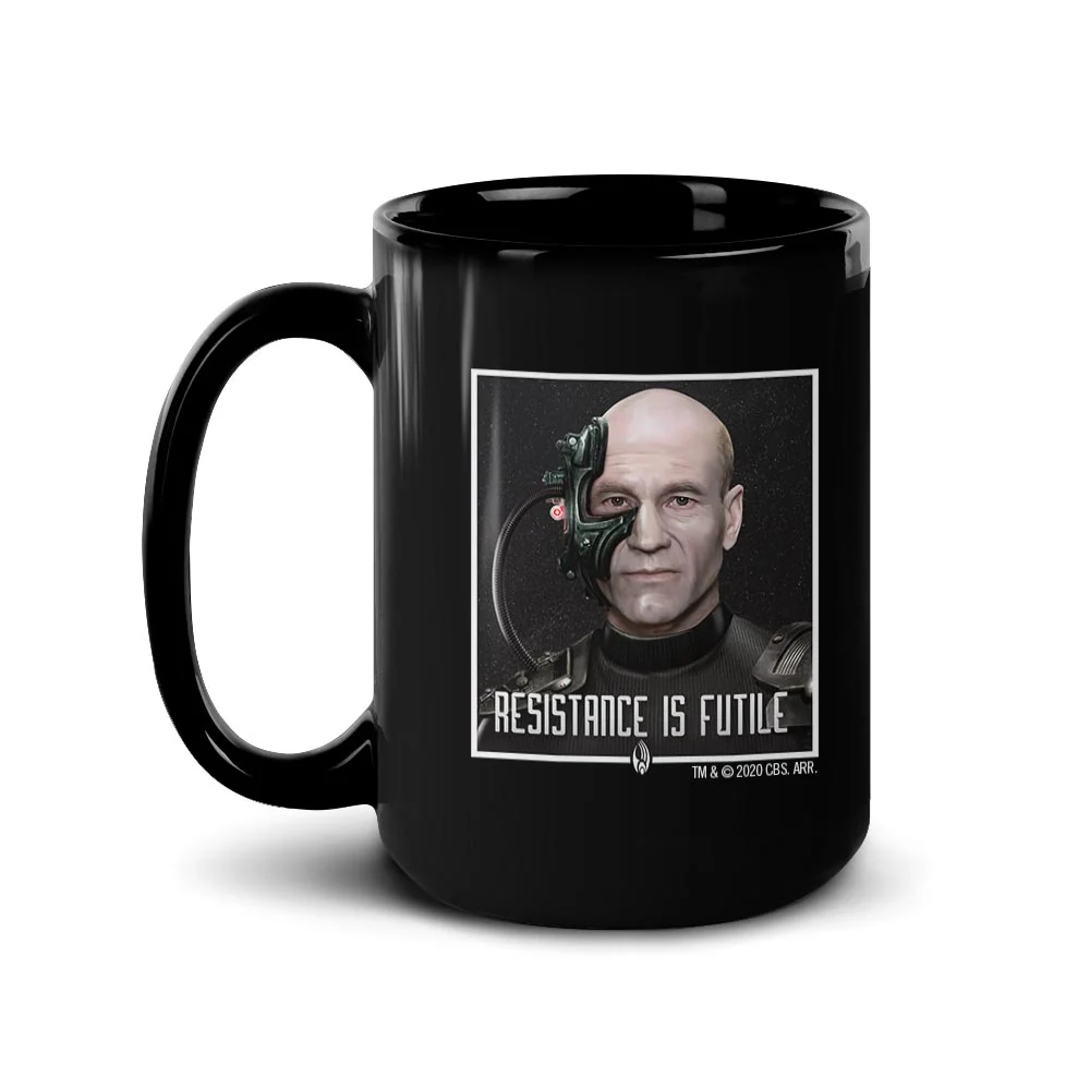 Star Trek: The Next Generation Picard Resistance is Futile Black Mug - Image 2