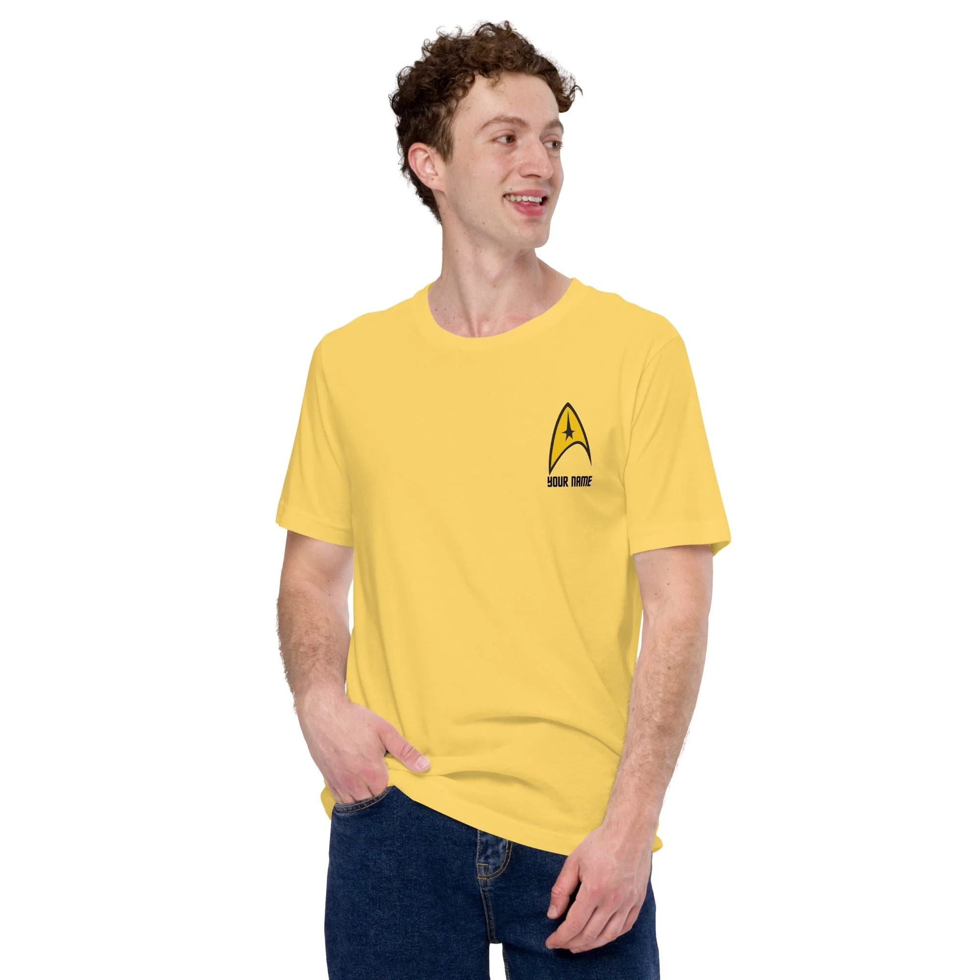 Star Trek: The Original Series Personalized Command Badge Unisex T-Shirt - Image 2