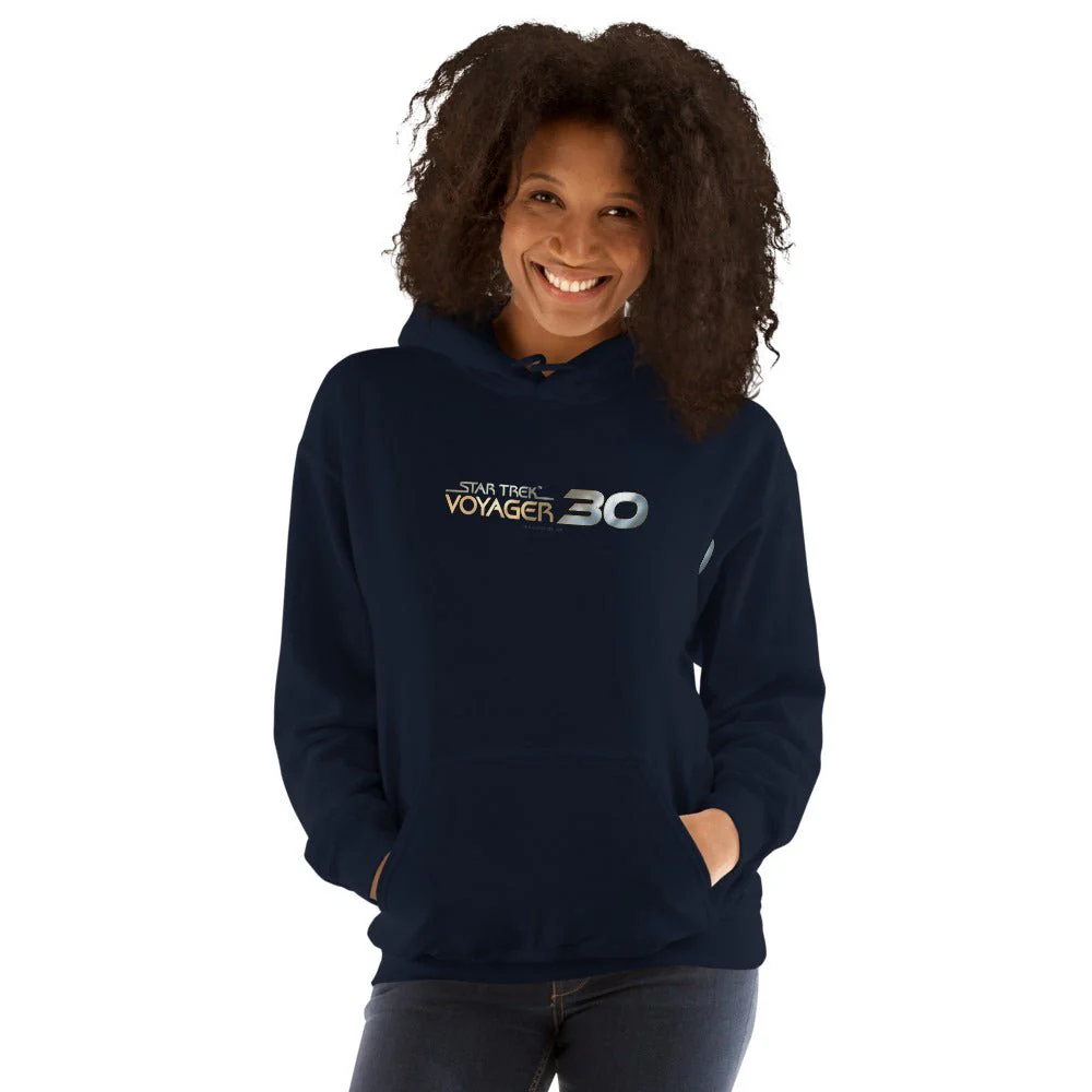 Star Trek: Voyager 30th Anniversary Logo Unisex Hoodie - Image 3
