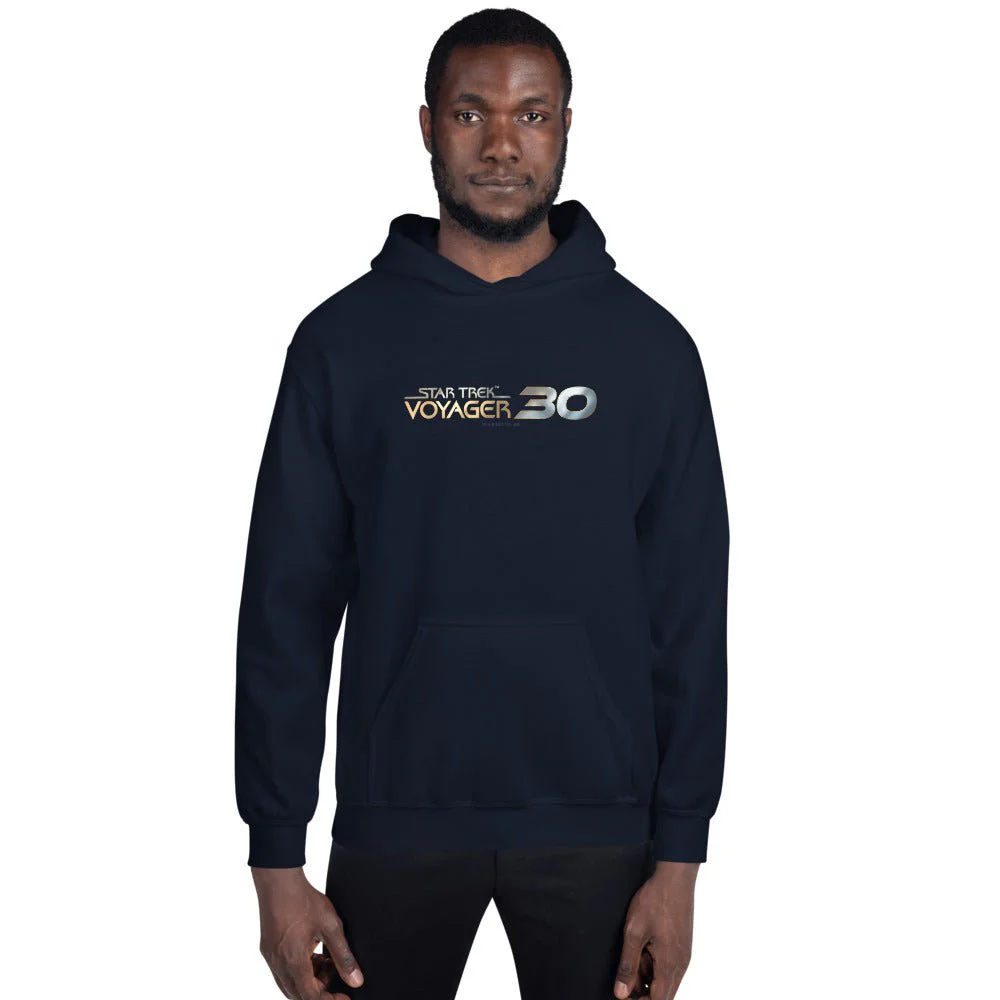 Star Trek: Voyager 30th Anniversary Logo Unisex Hoodie - Image 4