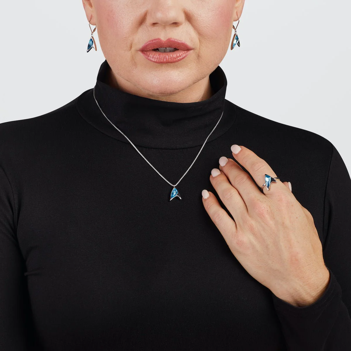 Star Trek x RockLove Blue Crystal Delta Ring - Image 3