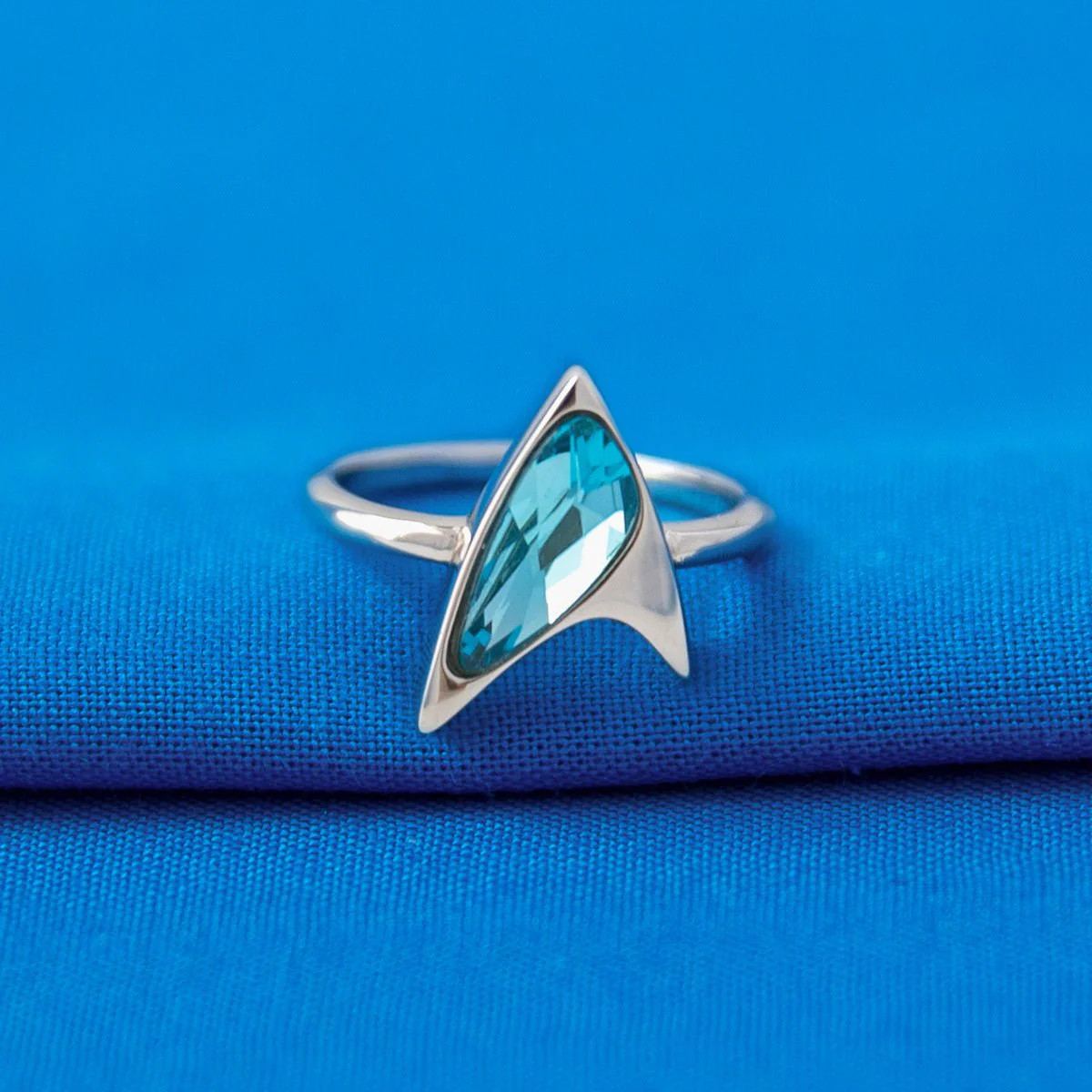 Star Trek x RockLove Blue Crystal Delta Ring - Image 4