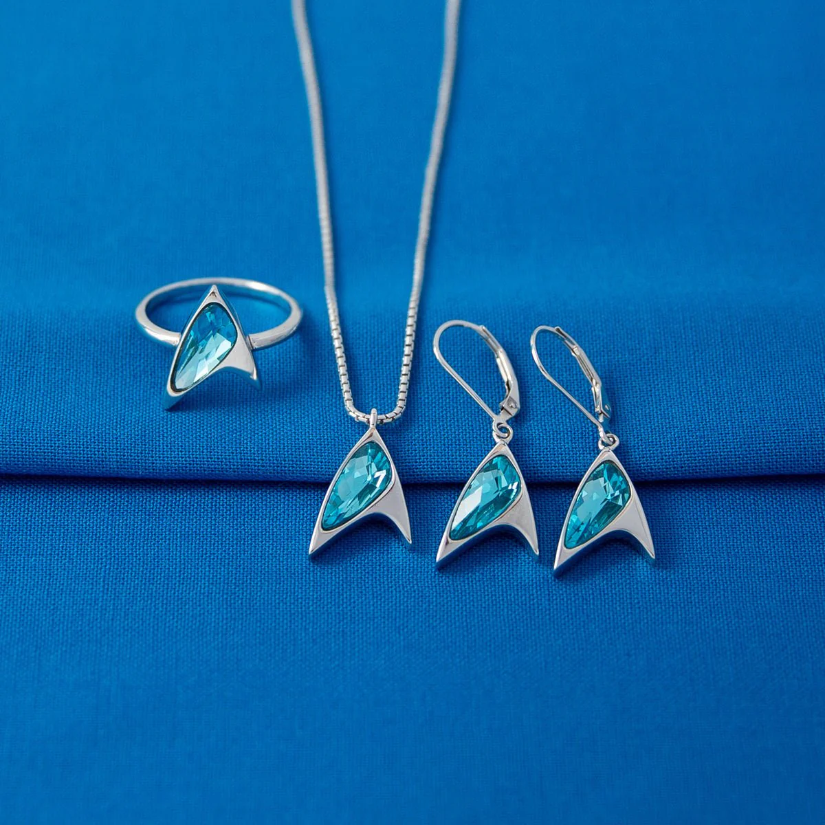 Star Trek x RockLove Blue Crystal Delta Ring - Image 5